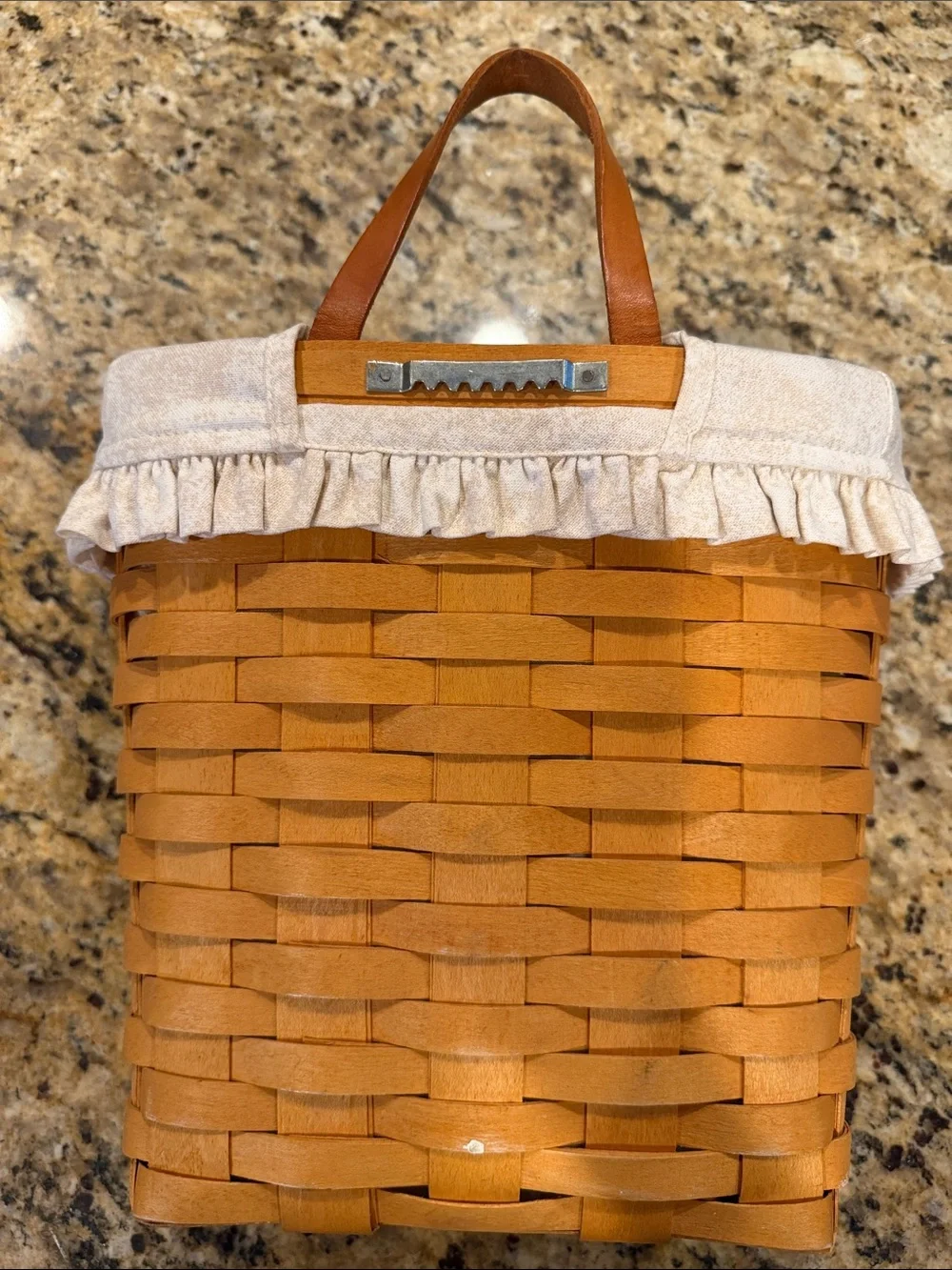 VTG Longaberger 2000 Medium Mail Basket with Fabric Liner Signed